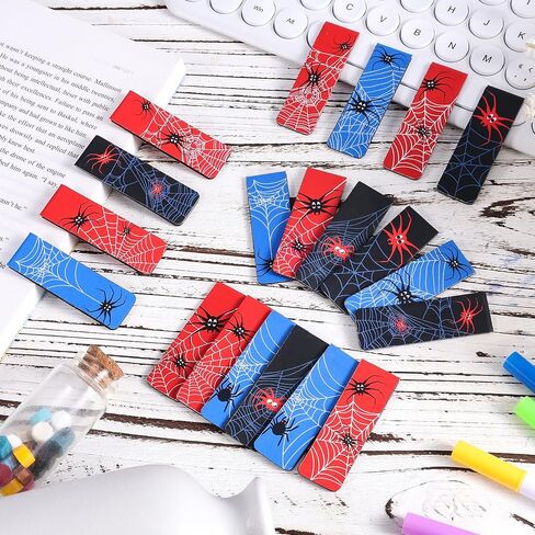 BOXOB 20pcs Spider Magnetic Bookmarks, Spider Web Magnet Book Mark Clips Cute Page Markers for Students Teachers Book Lovers Home Office Reading Accessories (3 Colors) in Saudi Arabia