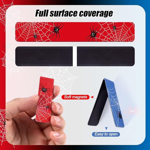 BOXOB 20pcs Spider Magnetic Bookmarks, Spider Web Magnet Book Mark Clips Cute Page Markers for Students Teachers Book Lovers Home Office Reading Accessories (3 Colors) in Saudi Arabia