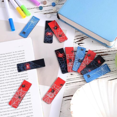 BOXOB 20pcs Spider Magnetic Bookmarks, Spider Web Magnet Book Mark Clips Cute Page Markers for Students Teachers Book Lovers Home Office Reading Accessories (3 Colors) in Saudi Arabia