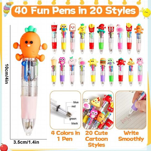 80 Pcs Cute Multicolor Pens with Fruit Food Bookmarks Silicone Pen and Motivational Bookmark Set Appreciation Gift Lovely Bookish Stationery for Kids Book Lovers Students Teacher School Supplies in Saudi Arabia