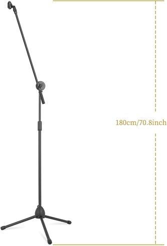 Flexible Stage Microphone Stand Tripod Floor Standing Microphone Stand Stand Up to 190cm Black in Saudi Arabia