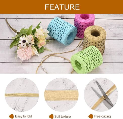 uxcell Raffia Paper Craft Ribbon, 1/4 Inch 218 Yards Raffia Twine String Packing Paper Twine for Christmas Wrapping DIY Craft, Navy Blue in Saudi Arabia