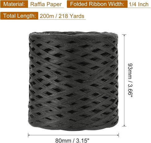 uxcell Raffia Paper Craft Ribbon, 1/4 Inch 218 Yards Raffia Twine String Packing Paper Twine for Christmas Wrapping DIY Craft, Navy Blue in Saudi Arabia