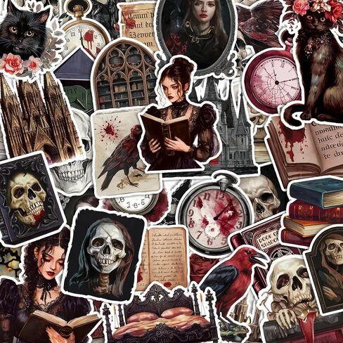 200PCS Gothic Stickers, Cool Goth Stickers for Water Bottle Laptop Luggage Skateboard Scrapbooking, Waterproof Vinyl Horror Decals for Teens Adults in Saudi Arabia