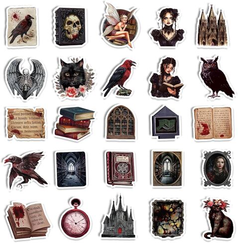200PCS Gothic Stickers, Cool Goth Stickers for Water Bottle Laptop Luggage Skateboard Scrapbooking, Waterproof Vinyl Horror Decals for Teens Adults in Saudi Arabia