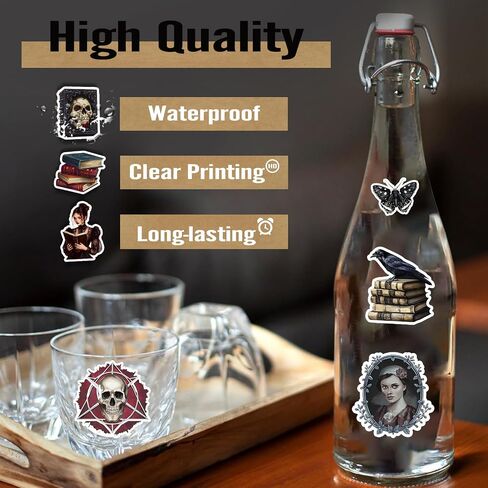 200PCS Gothic Stickers, Cool Goth Stickers for Water Bottle Laptop Luggage Skateboard Scrapbooking, Waterproof Vinyl Horror Decals for Teens Adults in Saudi Arabia