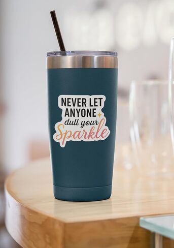 3PCS - Inspirational Quote Vinyl Sticker – “Never Let Anyone Dull Your Sparkle" Motivational Decal for Laptop, Water Bottle, Journal, Scrapbook – Cute Aesthetic Waterproof Sticker in Saudi Arabia