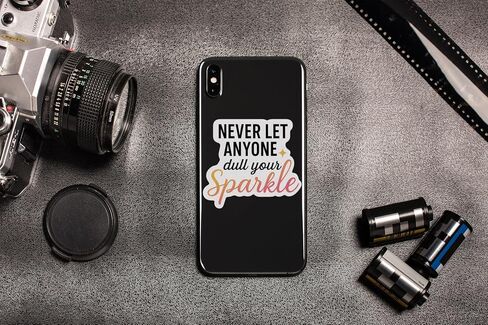 3PCS - Inspirational Quote Vinyl Sticker – “Never Let Anyone Dull Your Sparkle" Motivational Decal for Laptop, Water Bottle, Journal, Scrapbook – Cute Aesthetic Waterproof Sticker in Saudi Arabia