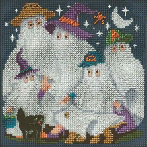 عائلة Ghost Halloween Cross Cross Stitch Kit Mill Hill 2015 Buttons & Beads Autumn MH145203 in Saudi Arabia