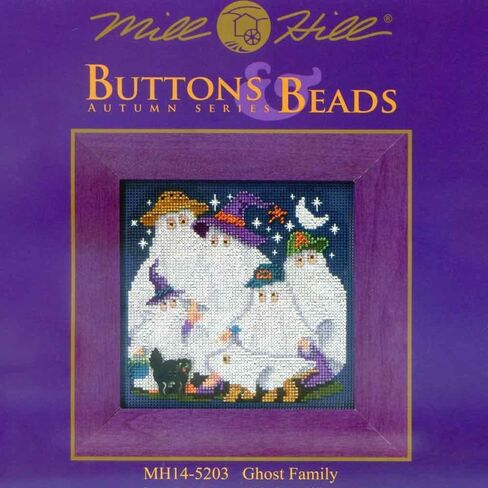 عائلة Ghost Halloween Cross Cross Stitch Kit Mill Hill 2015 Buttons & Beads Autumn MH145203 in Saudi Arabia