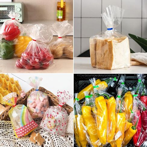 18 قطعة من شريط إغلاق الأكياس البلاستيكية، شريط إغلاق ملون لأكياس إعادة تعبئة الموزع، أكياس بوليباغ 12 مم (أحمر، أزرق وأخضر) in Kuwait