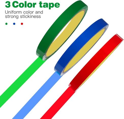 18 قطعة من شريط إغلاق الأكياس البلاستيكية، شريط إغلاق ملون لأكياس إعادة تعبئة الموزع، أكياس بوليباغ 12 مم (أحمر، أزرق وأخضر) in Kuwait