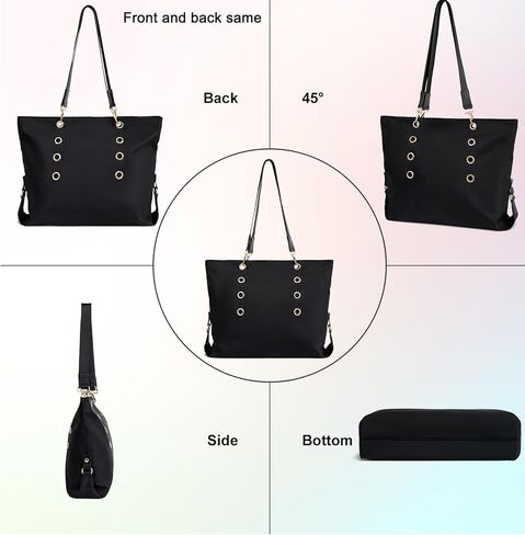 VGOAL Laptop Tote Bag for Women Nylon Waterproof Hobo Bag Large Capacity Shoulder Bag With Portable Small Pouch in Kuwait