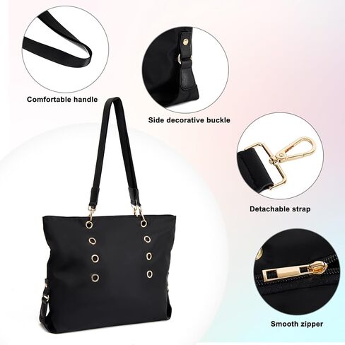 VGOAL Laptop Tote Bag for Women Nylon Waterproof Hobo Bag Large Capacity Shoulder Bag With Portable Small Pouch in Kuwait