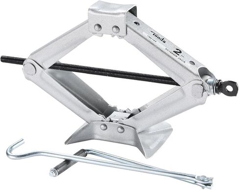 جاك مقص 2 طن، جاك سيارة محمول مصنوع من الصلب جاك تخييم لسيارة السيدان والكوبيه بمقبض، فضي in Kuwait