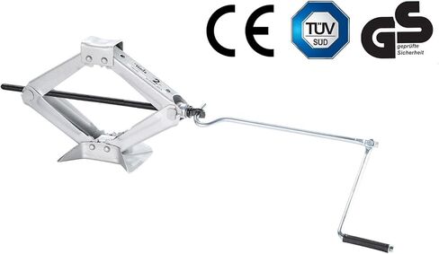 جاك مقص 2 طن، جاك سيارة محمول مصنوع من الصلب جاك تخييم لسيارة السيدان والكوبيه بمقبض، فضي in Kuwait