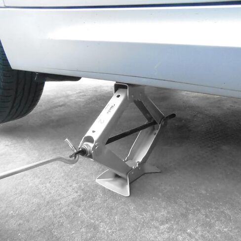 جاك مقص 2 طن، جاك سيارة محمول مصنوع من الصلب جاك تخييم لسيارة السيدان والكوبيه بمقبض، فضي in Kuwait