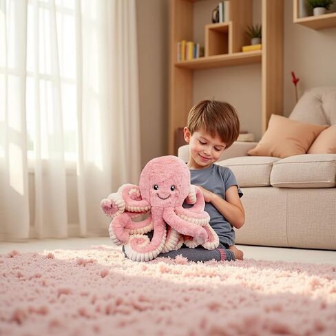 My Super Star Octopus محشو الحيوانات ألعاب أفخم للأطفال الفتيات الفتاة أصدقاء العائلة عيد ميلاد عيد ميلاد هدية هدية حاضر البحار (الوردي ، المتوسطة (15.7 ')) in Saudi Arabia