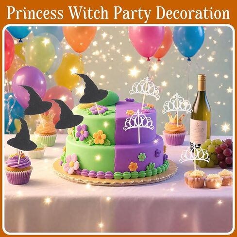 القبعات الساحرة المصغرة و Crown Crown Cupcake ، زخارف حفلة عيد الميلاد ، كعكة الحلوى طعام المسواك ديكور إكسسوارات الساحرة للنادي تحت عنوان عيد الهالوين in Saudi Arabia