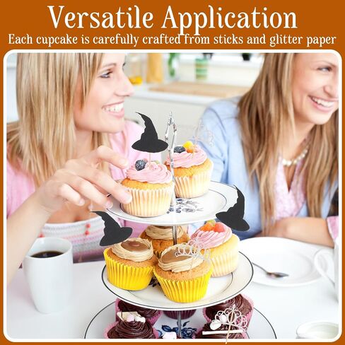 القبعات الساحرة المصغرة و Crown Crown Cupcake ، زخارف حفلة عيد الميلاد ، كعكة الحلوى طعام المسواك ديكور إكسسوارات الساحرة للنادي تحت عنوان عيد الهالوين in Saudi Arabia