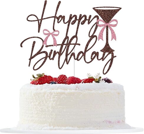Martini Happy Birthday Cake Topper ، ديكور عيد ميلاد Espresso Martini ، وهو أقدم قليلاً من Tini ، Espresso Martini Party Party Decorations بريق in Saudi Arabia