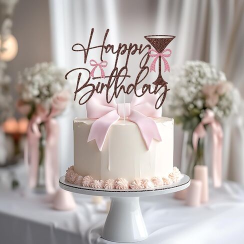 Martini Happy Birthday Cake Topper ، ديكور عيد ميلاد Espresso Martini ، وهو أقدم قليلاً من Tini ، Espresso Martini Party Party Decorations بريق in Saudi Arabia