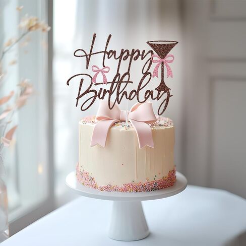 Martini Happy Birthday Cake Topper ، ديكور عيد ميلاد Espresso Martini ، وهو أقدم قليلاً من Tini ، Espresso Martini Party Party Decorations بريق in Saudi Arabia