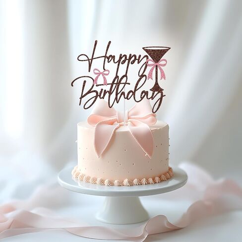 Martini Happy Birthday Cake Topper ، ديكور عيد ميلاد Espresso Martini ، وهو أقدم قليلاً من Tini ، Espresso Martini Party Party Decorations بريق in Saudi Arabia