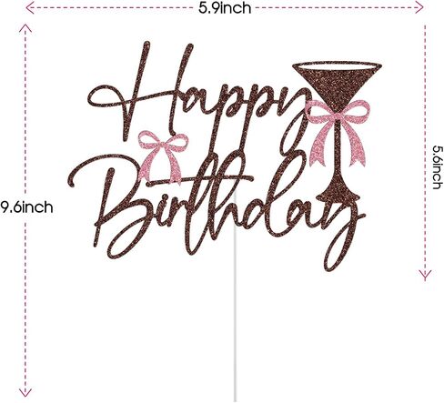Martini Happy Birthday Cake Topper ، ديكور عيد ميلاد Espresso Martini ، وهو أقدم قليلاً من Tini ، Espresso Martini Party Party Decorations بريق in Saudi Arabia