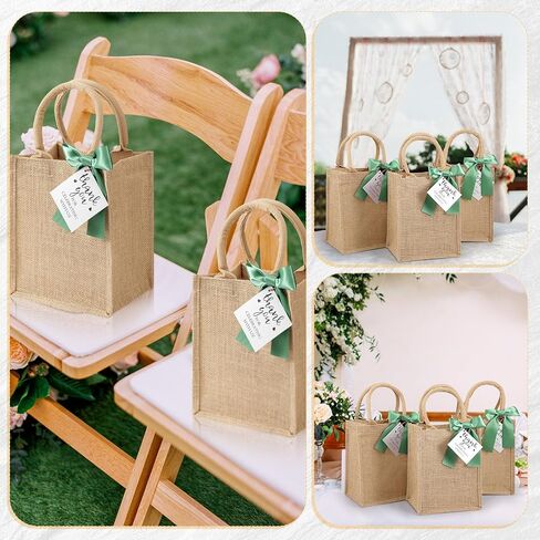 Paterr 6 Pack Bagrlap حقائب مع مقابض حقيبة هدايا لحفلة البكالوريوس الصغيرة القابلة لإعادة الاستخدام مع القوس شكرا لك علامة in Saudi Arabia