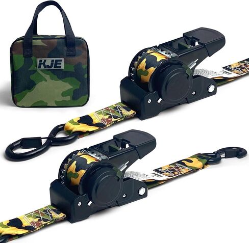 أشرطة ربط سقاطة قابلة للسحب (عبوتان)، 2 بوصة × 10 أقدام شديدة التحمل - 3,310 رطل أقصى قوة للكسر، ترقية خطاف على شكل حرف S مع مشبك، حزام سقاطة ذاتي السحب للدراجات النارية، قوارب الكاياك، مركبات الدفع الرباعي، القوارب in Kuwait