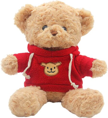 حيوانات دب حشو ناعمة ، 11.8 '' Teddy Bear Plush Toy ترتدي سترة عيد ميلاد عيد ميلاد عيد الحب للعيد للأطفال (Brown-A) in Kuwait