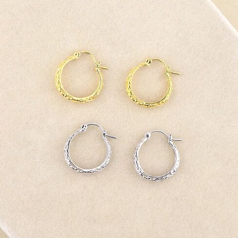 BERRICLE Sterling Silver Woven Medium Fashion Hoop Earrings for Women, Rhodium Plated 0.63" in Saudi Arabia