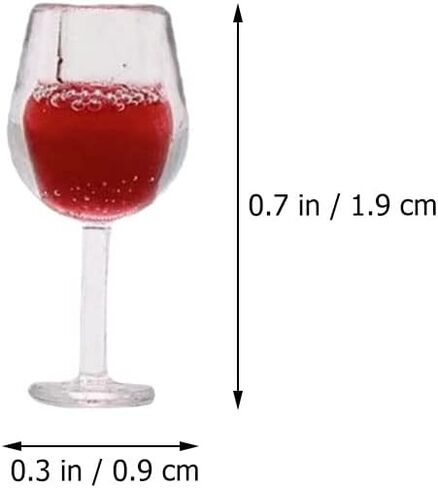 LOGOFUN 40Pcs Miniature Wine Glasses Dollhouse Red Wine Glasses 1: 12 Scale Mini Goblet Glass Drinking Cups Model for Dollhouse Kitchen Accessories in Saudi Arabia