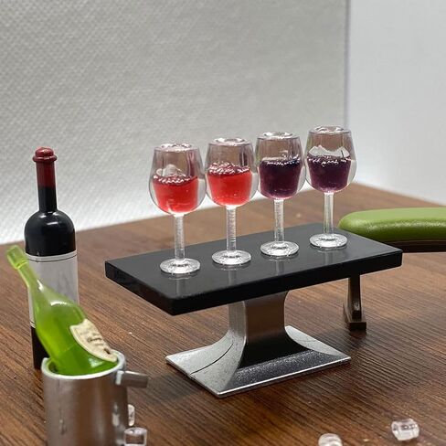 LOGOFUN 40Pcs Miniature Wine Glasses Dollhouse Red Wine Glasses 1: 12 Scale Mini Goblet Glass Drinking Cups Model for Dollhouse Kitchen Accessories in Saudi Arabia