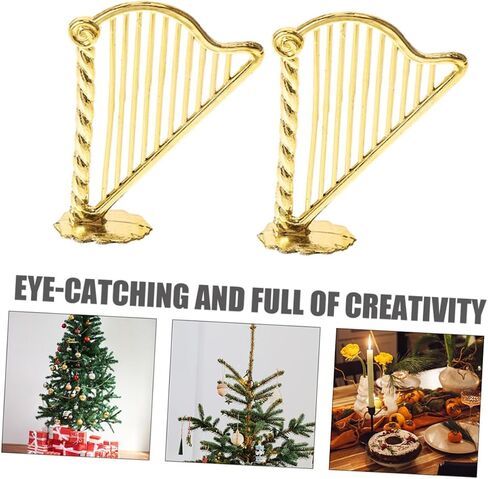 30pcs Mini Harp Model Ornament Harp Prop Musical Christmas Decor in Saudi Arabia