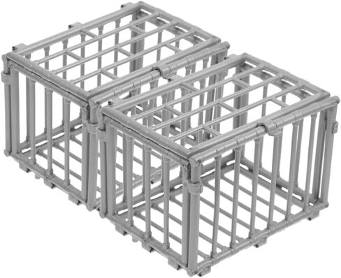 TOYANDONA 2pcs Mini Cage Model Miniature Plastic Animal Cage Fence Model for Dollhouse Micro Landscape Accessories in Saudi Arabia