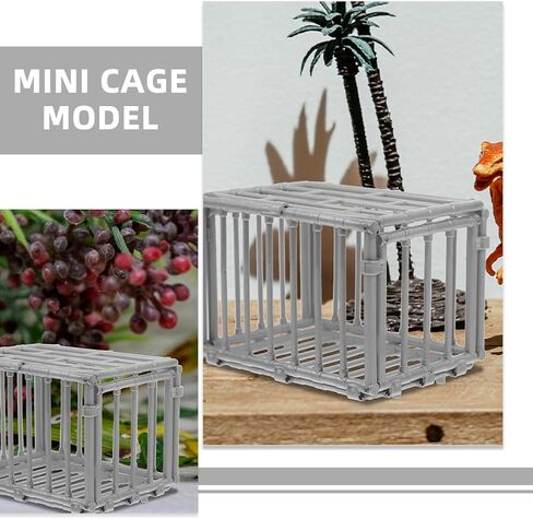 TOYANDONA 2pcs Mini Cage Model Miniature Plastic Animal Cage Fence Model for Dollhouse Micro Landscape Accessories in Saudi Arabia