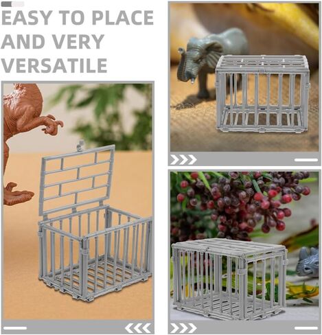 TOYANDONA 2pcs Mini Cage Model Miniature Plastic Animal Cage Fence Model for Dollhouse Micro Landscape Accessories in Saudi Arabia