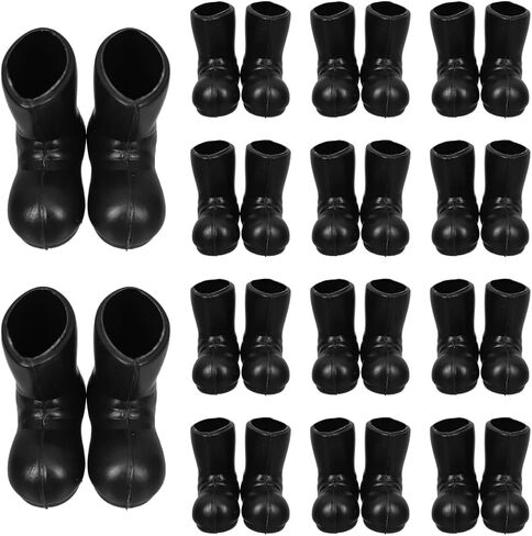 Angoily 50pcs Mini Santa Boots Christmas Decoration ، نموذج أحذية سانتا البلاستيكي الأسود لإكسسوارات Dollhouse ، عطلات DIY و Tree Tree زخرفة لطيفة 1.1 × 1.1 بوصة in Saudi Arabia