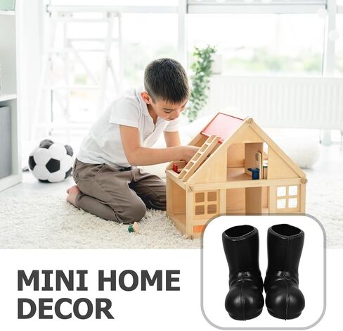 Angoily 50pcs Mini Santa Boots Christmas Decoration ، نموذج أحذية سانتا البلاستيكي الأسود لإكسسوارات Dollhouse ، عطلات DIY و Tree Tree زخرفة لطيفة 1.1 × 1.1 بوصة in Saudi Arabia