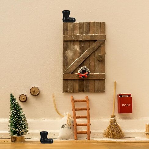 Angoily 50pcs Mini Santa Boots Christmas Decoration ، نموذج أحذية سانتا البلاستيكي الأسود لإكسسوارات Dollhouse ، عطلات DIY و Tree Tree زخرفة لطيفة 1.1 × 1.1 بوصة in Saudi Arabia