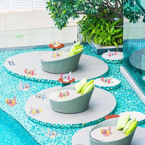 24 PCS 8 COLORS MINI AXOLOTL TOCURES ، توهج في التماثيل الحيوانية الصغيرة الداكنة الصغيرة ، الزخارف البلاستيكية الصغيرة لزخرفة حديقة DIY دمية محفوظة بوعاء. in Saudi Arabia