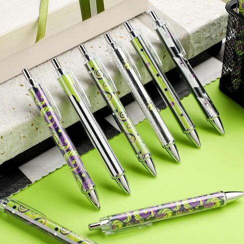 24 PCS Halloween Sandworm Pens Bulk Black and White مخططة مخططة Point Pens Spider Sandworm Purple Green Holiday For Halloween Home Office School Schools (Classic) in Saudi Arabia