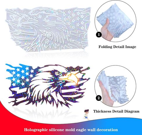 Holographic American Flag Resin Mold, Wall Hanging Epoxy Mold, Large Wall Art Silicone Mold for Epoxy Resin, for DIY Home Decor,Handicrafts (Style 1) in Kuwait