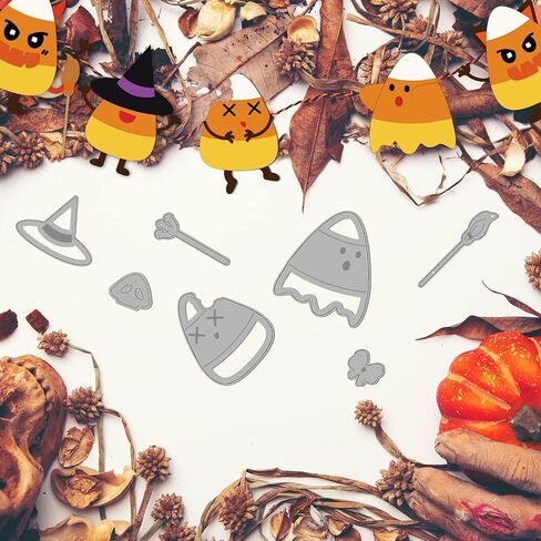 GLOBLELAND Candy Corn Cut Dies Halloween Festival Embossing Template Trick or Treat Carbon Steel Die Cuts for DIY Scrapbooking Card Making DIY Craft Decor in Saudi Arabia