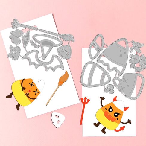 GLOBLELAND Candy Corn Cut Dies Halloween Festival Embossing Template Trick or Treat Carbon Steel Die Cuts for DIY Scrapbooking Card Making DIY Craft Decor in Saudi Arabia