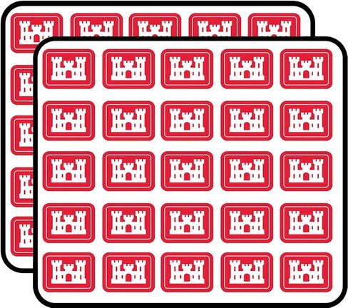Rectangular Army Corps of Engineers Logo (Insignia Castle) Sticker for Scrapbooking, Calendars, Arts, Kids DIY Crafts, Album, Bullet Journals in Saudi Arabia