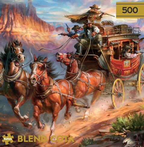 Buffalo Games - Gold - Blend Cota - Wild Wild West - 500 قطعة بانورامزو للألغاز للبالغين - تحدي اللغز المثالي لليالي اللعبة in Saudi Arabia