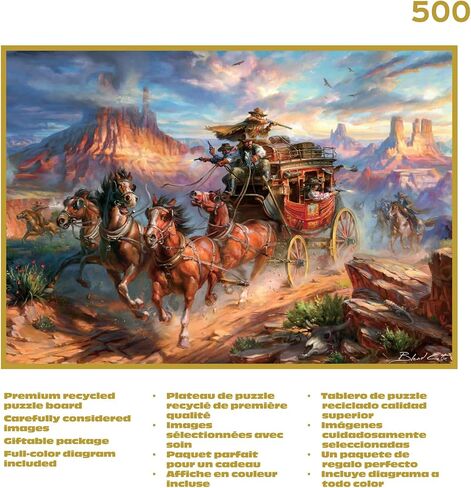 Buffalo Games - Gold - Blend Cota - Wild Wild West - 500 قطعة بانورامزو للألغاز للبالغين - تحدي اللغز المثالي لليالي اللعبة in Saudi Arabia